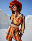 Multicolour Cotton Striped Wrap Co-Ord Set