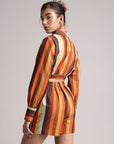 Multicolour Cotton Striped Wrap Co-Ord Set