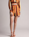 Multicolour Cotton Striped Wrap Co-Ord Set