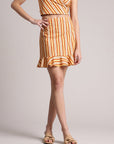 Yellow Cotton Striped Wrap Co-Ord Set