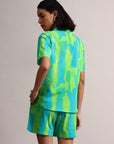 Lime Cotton Abstract Shirt Style Co-Ord Set