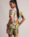 Multicolor Muslin Tropical Floral Print Shirt Co-Ord Set