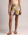 Multicolor Muslin Tropical Floral Print Shirt Co-Ord Set