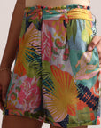 Multicolor Muslin Tropical Floral Print Shirt Co-Ord Set