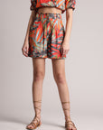 Orange Muslin Tropical Off Shoulder Co-ord Set