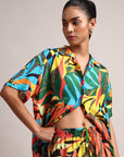 Multicoloured Muslin Tropical Shirt Styles Co-ords Set