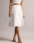 White Cotton Schiffli Embroidered Blouson Co-Ord Set