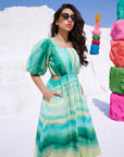 Multicolor Cotton Abstract Fit & Flare Dress