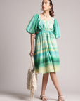 Multicolor Cotton Abstract Fit & Flare Dress