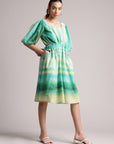 Multicolor Cotton Abstract Fit & Flare Dress