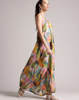 Multicolor Muslin Tropical Maxi Dress