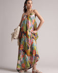 Multicolor Muslin Tropical Maxi Dress