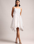 White Cotton Schiffli Handkerchief Dress