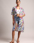 Multicolor Muslin Tropical Regular Shrug