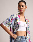 Multicolor Muslin Tropical Regular Shrug