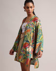 Green Muslin Tropical Regular Shrug