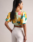 Multicolor Cotton Floral Print Crop Top