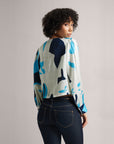 Multicolour Blue Crop Shirt