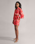 Fiery Red Tie-Up Shirt and Skort Co-Ord Set