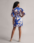 Royal Blue Abstract Wrap Dress