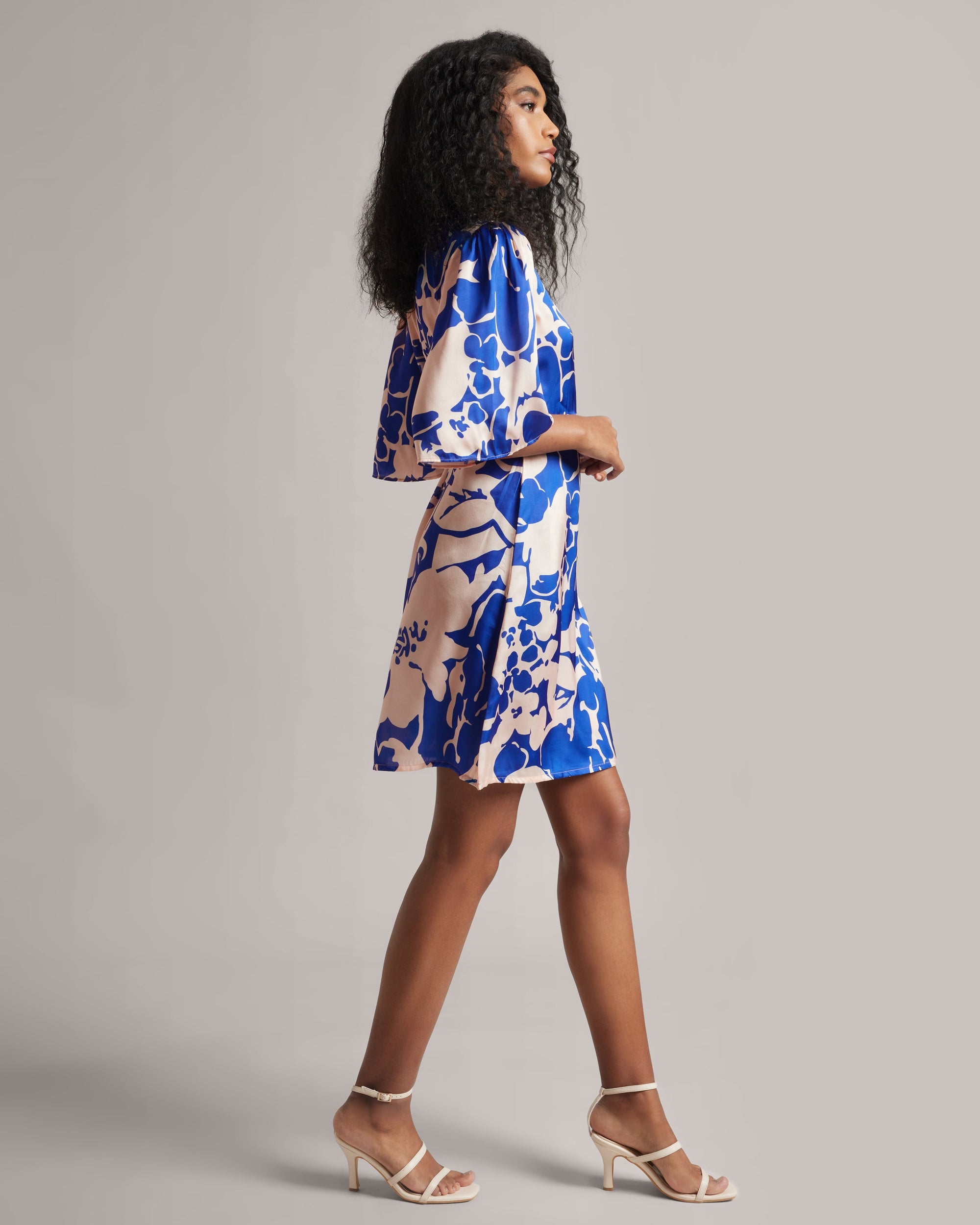 Royal Blue Abstract Wrap Dress