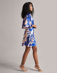 Royal Blue Abstract Wrap Dress