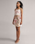 Blush Pink Floral Crop Top and Skort Co-Ord Set