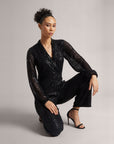 Charcoal Black Sequins Jumpsuit