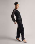 Charcoal Black Sequins Jumpsuit