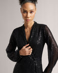 Charcoal Black Sequins Jumpsuit