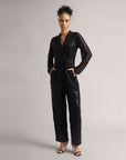 Charcoal Black Sequins Jumpsuit